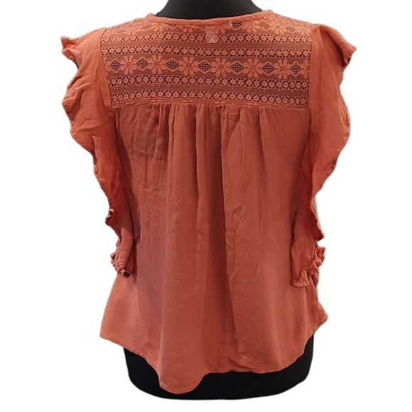 American Eagle Boho Chic Lace Ruffle Top XS - Picture 3 of 5